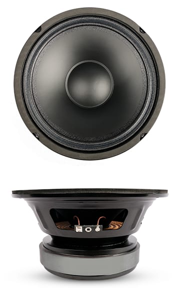 SB Audience BIANCO-8MW125 8-inch driver showing cone, basket, suspension and ferrite motor.